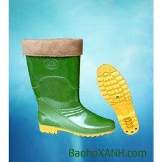 Ủng Cao Su Bảo Hộ Hoa San Màu Xanh Lá Có Lót Lông - GUCS00041 1 Ủng Cao Su Bảo Hộ Hoa San Cao Cấp Màu Xanh Lá